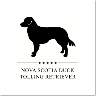 Nova Scotia Duck Tolling Retriever Black Silhouette Posters and Art